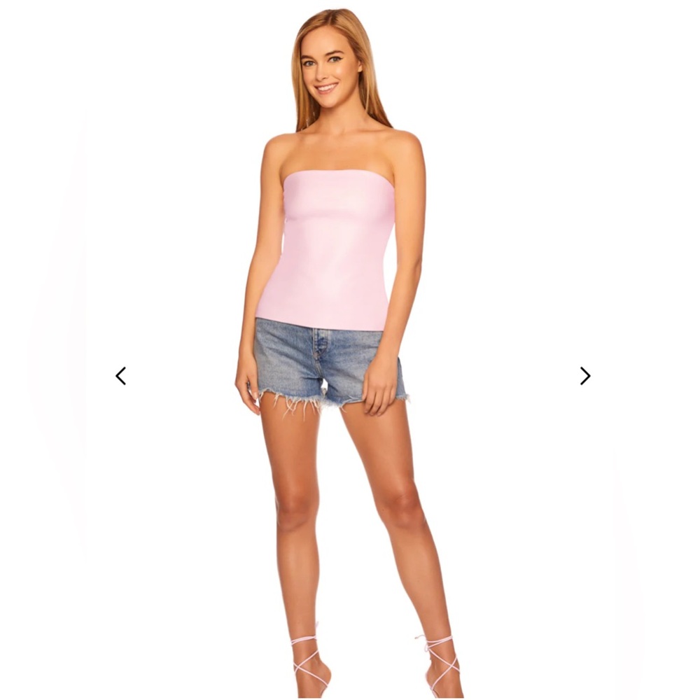 NWT Susana Monaco Faux Leather Tube Top - Color Lip Gloss - size Small